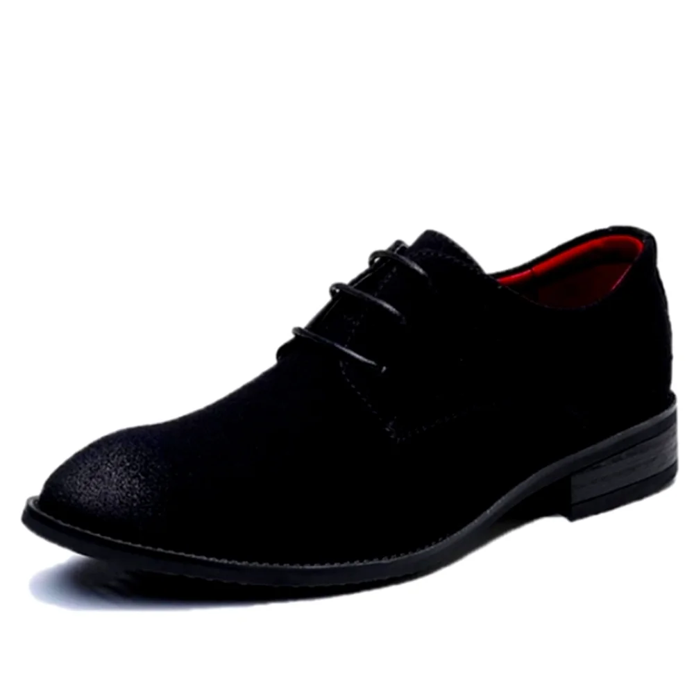New w/Box Unbranded Men's Black Faux Suede Lace-Up Dress Oxfords Size EU 48